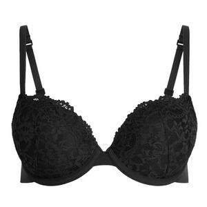 Skims Fits Everybody Lace Push UP Demi Bra BA-DEM-4666 Onyx, 32C